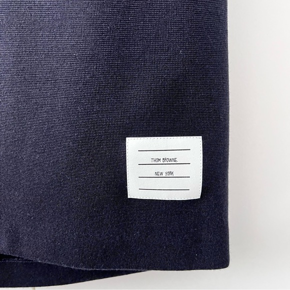 THOM BROWNE Knee Length Navy Wool Skirt - Picture 3 of 9